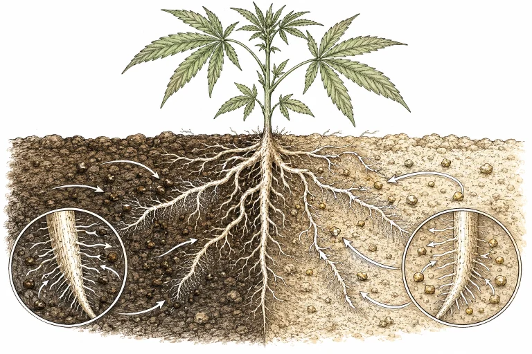 Iron toxicity in cannabis: diagram of pH-dependent iron uptake by the roots