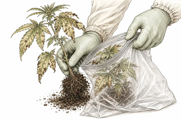 HLVd Cannabis infizierte Pflanze entfernen Sofortmaßnahme