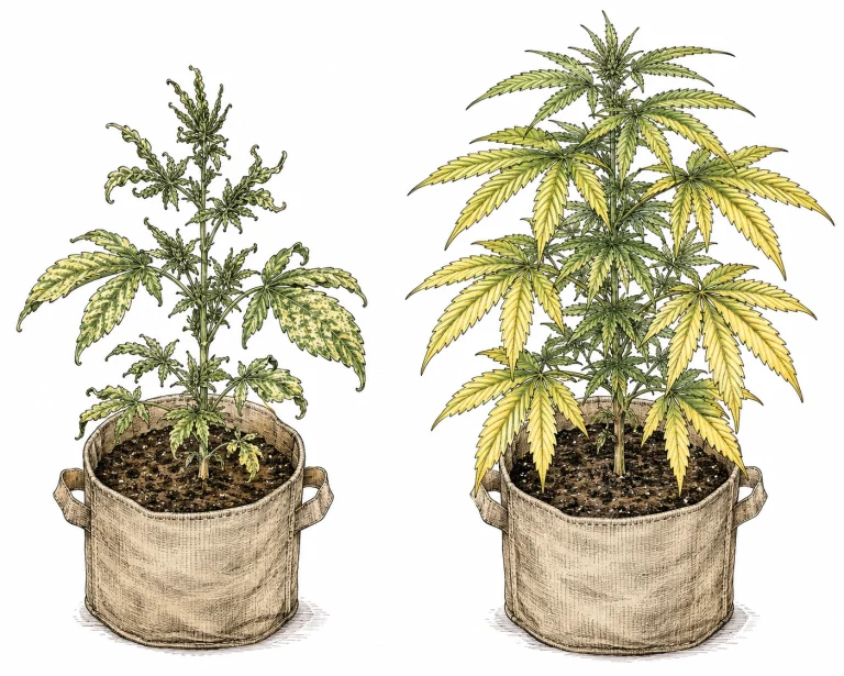 HLVd Cannabis Vergleich Nährstoffmangel Unterschied