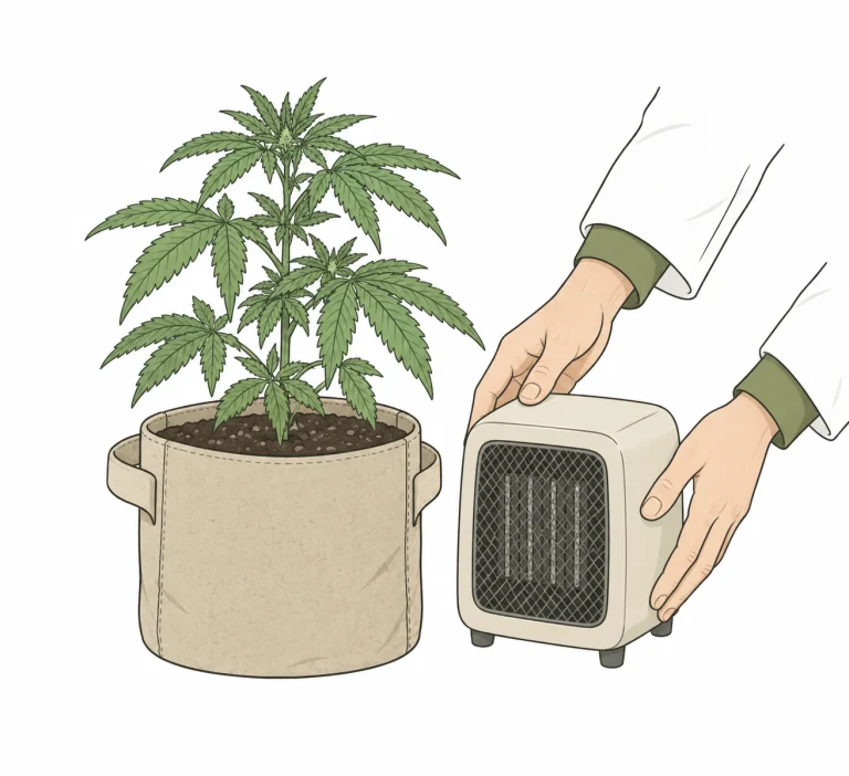 Kältestress und Frost bei Cannabis vorbeugen: Heizlüfter im Growroom