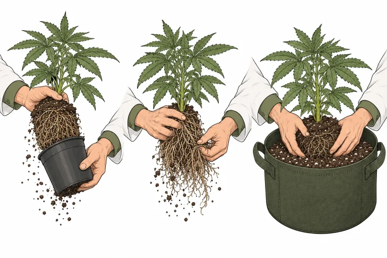 Root Bound Cannabis Schritt für Schritt umpflanzen
