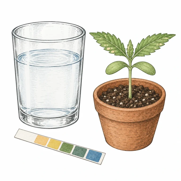 Cannabis Sämling Probleme pH-Teststreifen Gießwasser