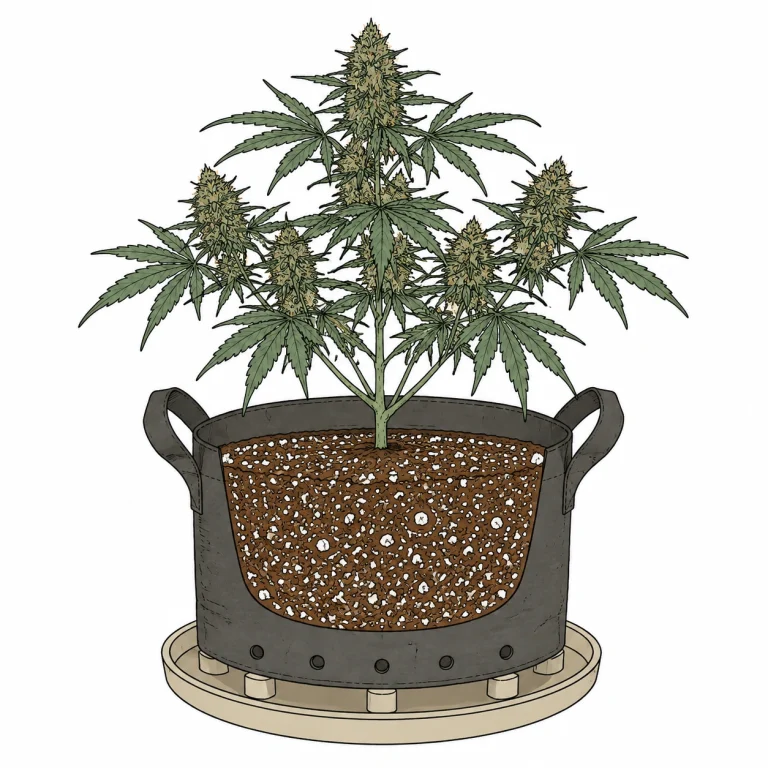 Ideal grow setup with perlite and drainage to prevent oxygen-starved roots