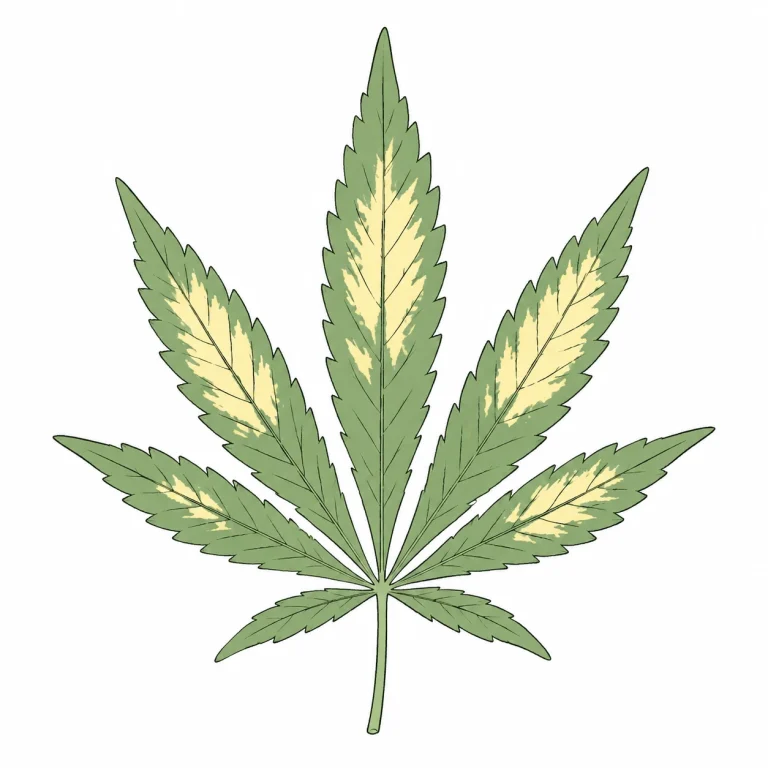 Cannabis Sonnenbrand gebleichte weißlich-gelbe Flecken