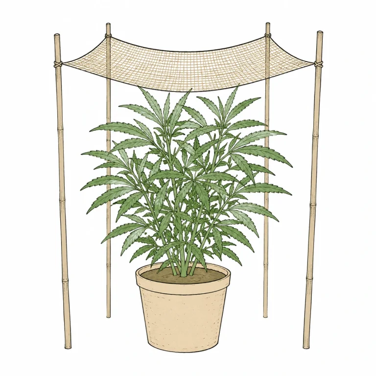 Cannabis Sonnenbrand Schattiernetz während Mittagssonne Outdoor