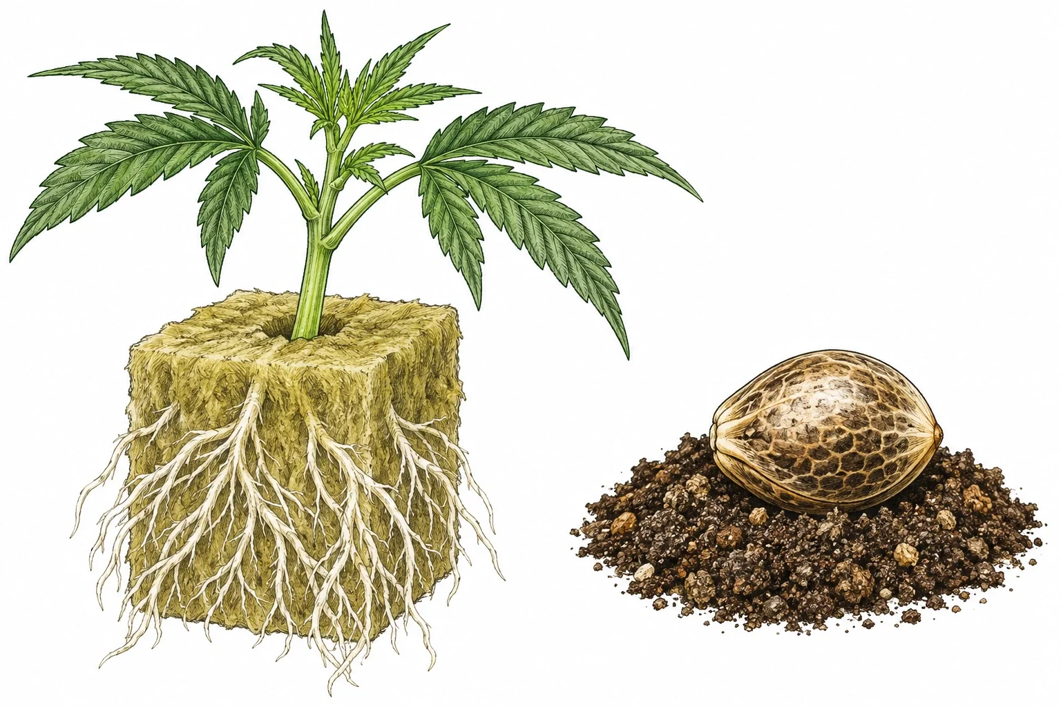 Cannabis Steckling oder Samen