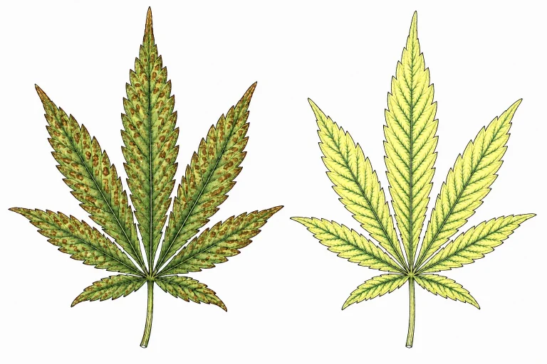 Cannabis zinc toxicity compared to iron deficiency chlorosis