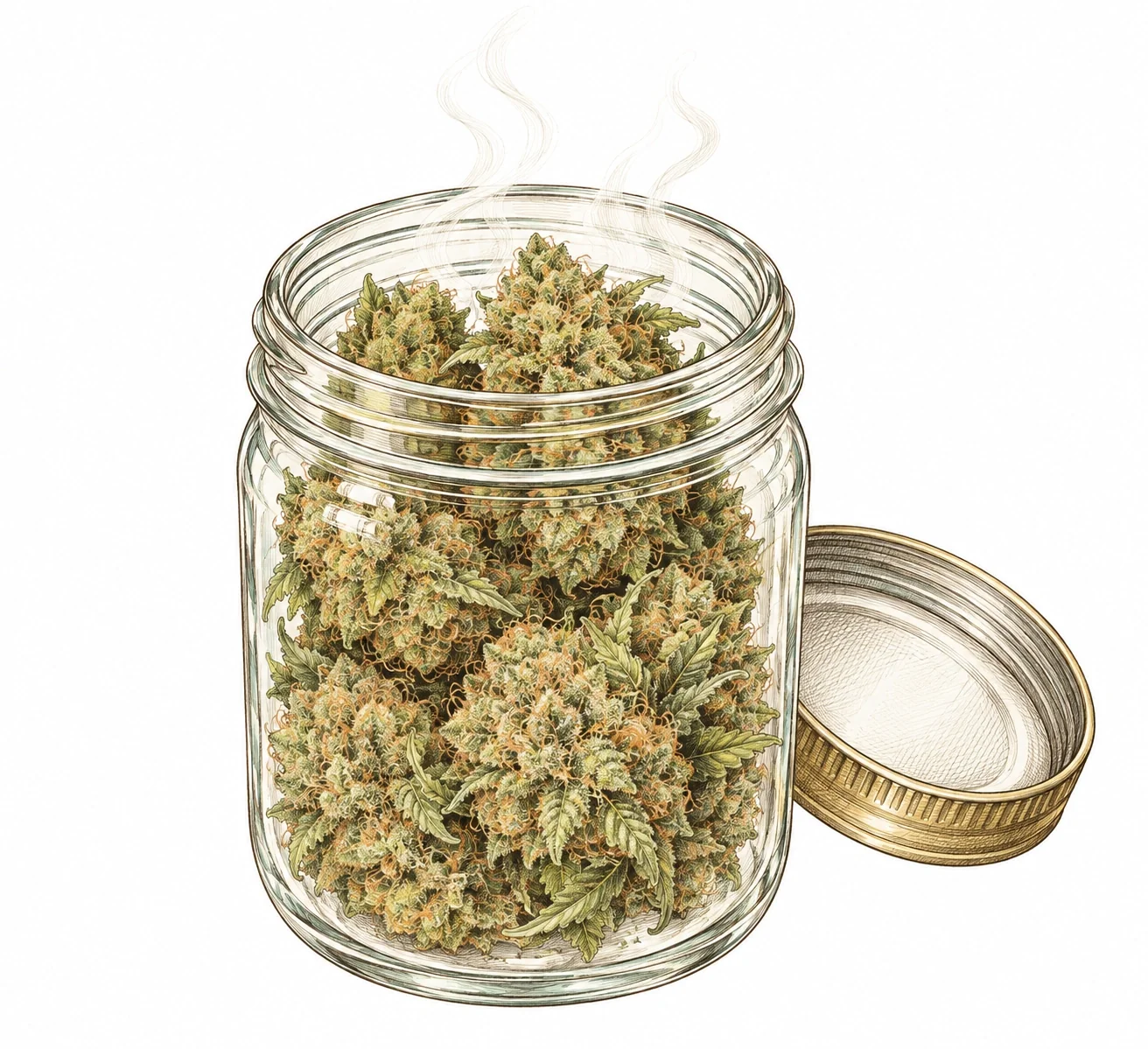Cannabis Einmachglas Curing Dampf Buds