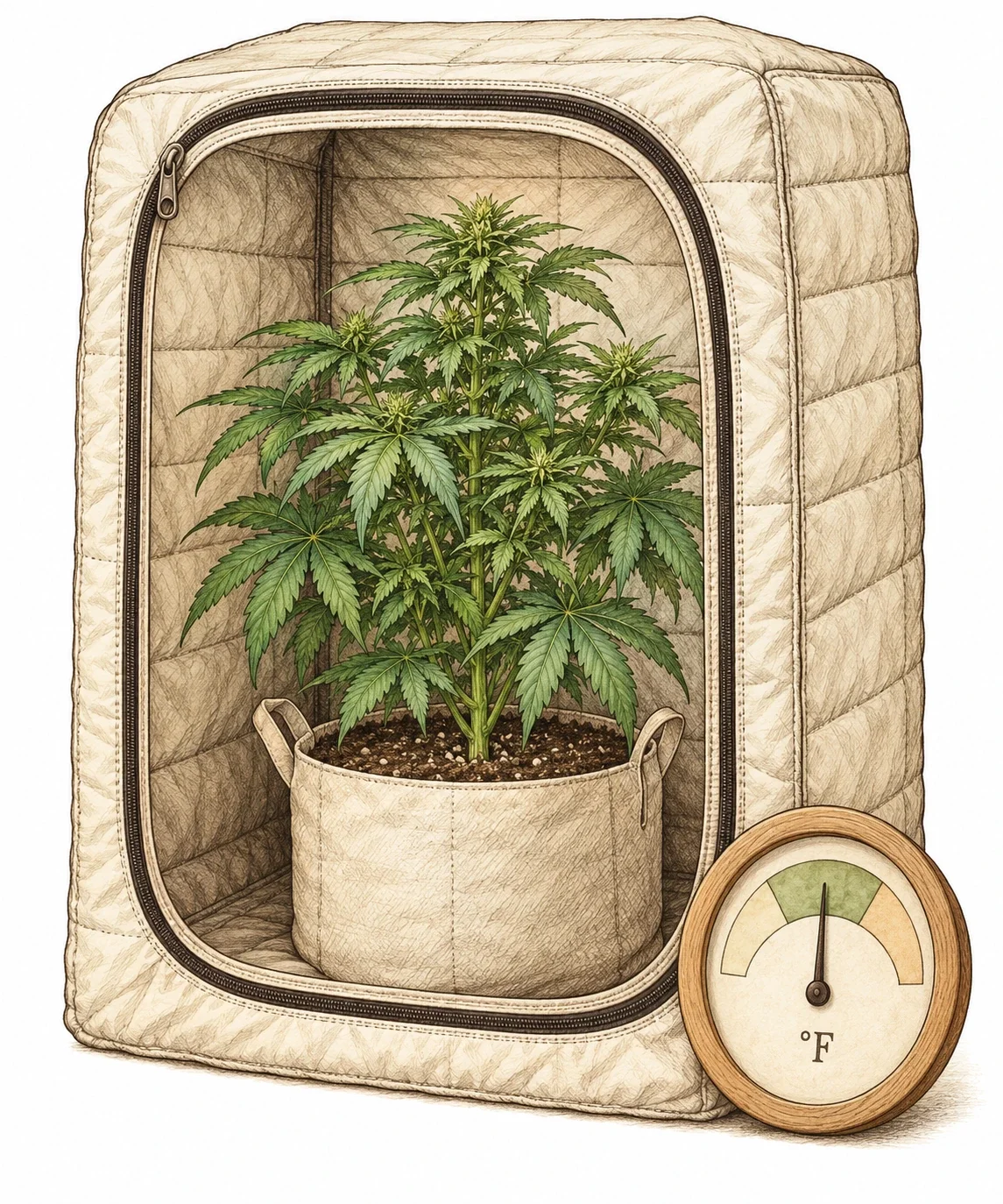Preventing seeds in cannabis buds with a light-proof grow space and stable temperatures