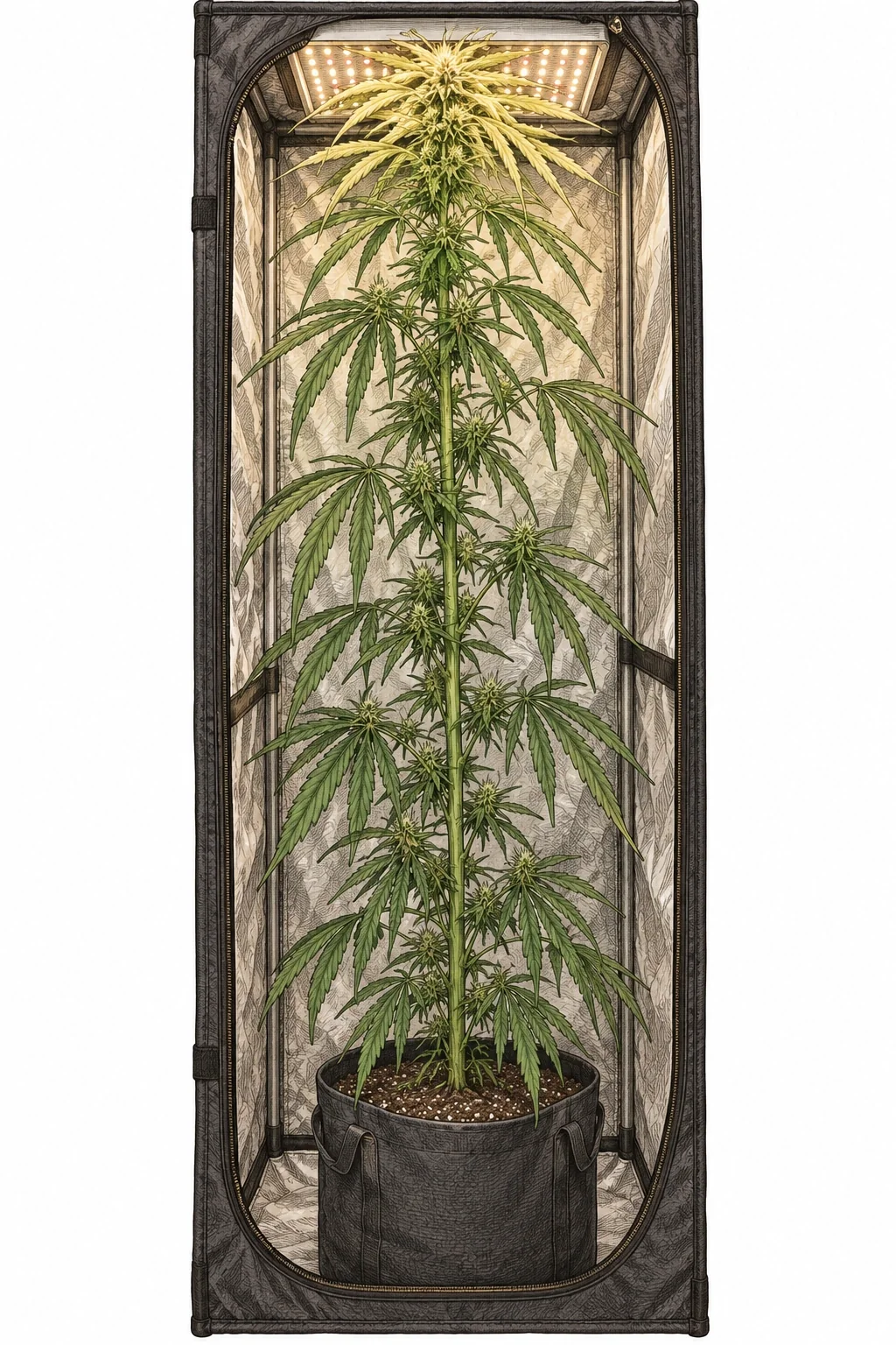 Sativa zu hoch im Growzelt Warnsignal für Anfänger